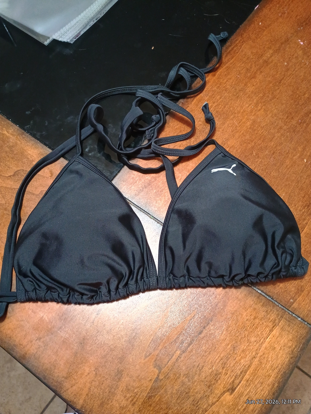 Puma Black Triangle  String Bikini Top